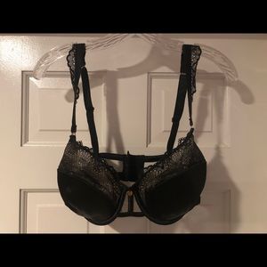 Black cacique 40d bra with lace and strap detail